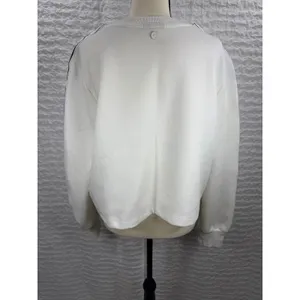 Hunter for Target Womens L White Cropped Embossed Logo Tape Sleeve Sweatshirt thumbnail 4