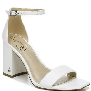 Sam Edelman Women’s Daniella Block Heel US 8.5M EU 39 White Leather Sandals thumbnail 1