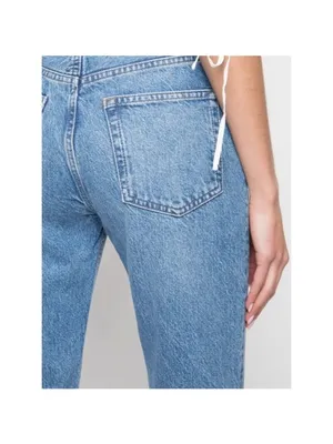 NWT Reformation Cynthia High Rise Straight Leg Jean 30 Mykonos Relaxed Blue thumbnail 3
