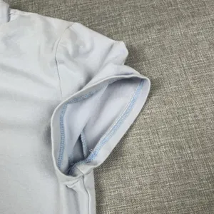 Abercrombie & Fitch Shirt‎ Womens XS Blue Cropped Crew Neck Short Sleeve Cotton thumbnail 8