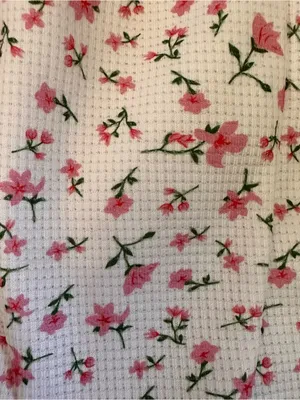 Cha Cha White Daphne Pink Ditsy Floral Print Stretch Lounge Shorts Size M thumbnail 8