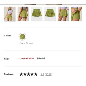 Aerie Offline Real Me Crossover Flowy Shorts Crew Green Active Skort Pocket M thumbnail 4