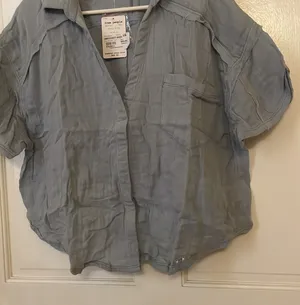 We The Free FREE PEOPLE Full of Light Blue Short Sleeve Crop Top $88 NWT L M S XS thumbnail 6