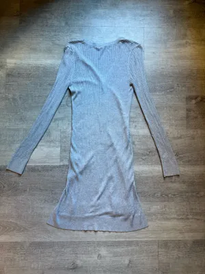 Meadow Rue Anthropologie Cali Gray Ribbed Midi Cardigan Size S thumbnail 8