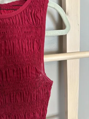 Peppermayo Exclusive - Garden Kisses Shirred Mini Dress - Maroon thumbnail 3