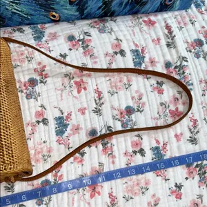 Vintage Tan Woven Shoulder Bag with Leather Strap thumbnail 10