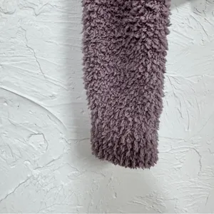 Babaton Aritzia Purple Teddy Bear Cropped Hoodie Sweatshirt Womens XXS Cozy Zip thumbnail 3
