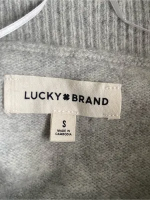Lucky Brand Cloud Soft Off The Shoulder Heather Gray Sweater Small NWT thumbnail 5