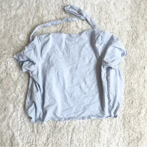 Hollister Light Blue Wrap Short Sleeve Crop Top thumbnail 4