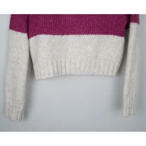 American Eagle Striped Cardigan Button Front Multicolor Pink Cream Fuzzy Size XS thumbnail 11