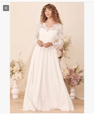 Lulu’s Forever Starts Tonight White Lace Long Sleeve Maxi Wedding Bridal Dress thumbnail 2