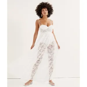 For Love‎ & Lemons Lorena Lace Maxi Dress Cream M $350 thumbnail 2