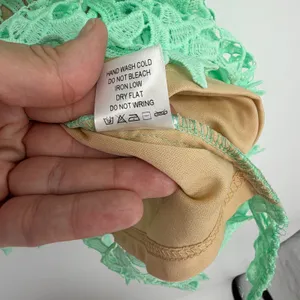 Mango‎ Lace Mini Dress Mint Green Spaghetti Strap Lined Size L thumbnail 7