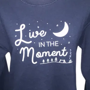 Gildan Live In The Moment Navy Graphic Pullover Sweatshirt thumbnail 2