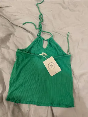 Knit halter top Green thumbnail 2