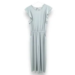 Aritzia Wilfred fleurette jumpsuit womens M ruffle sleeve cropped wide leg gray thumbnail 11