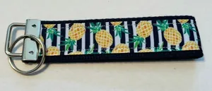 Pineapple Ribbon Keychain Tropical Beach Vacation Blue Yellow‎ Green White NWOT thumbnail 1