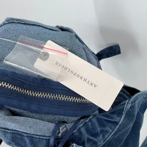 Anthropologie Porridge Denim Rosette Mini‎ Dress Medium Blue Bodycon NWT thumbnail 5