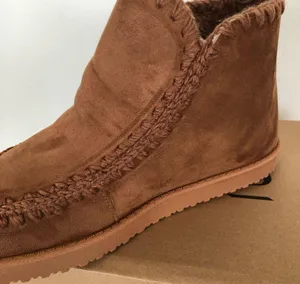 Pacific&Co PORTLAND BOOT COMPANY Size 10 Chestnut Womens Shearling Booties Faux Suede New thumbnail 9
