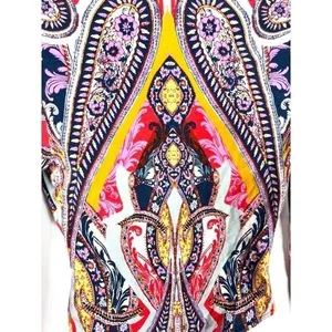 Free People Womens Paisley Lace Up Long Sleeve Bodysuit Multi Color‎ XS thumbnail 8
