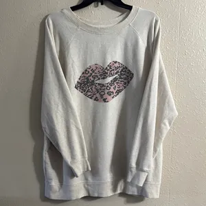 Wildfox Cream Pink Oversized Long Sleeve Sweatshirt thumbnail 5