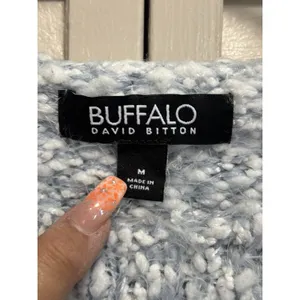 Buffalo Blue/White Knit Soft Sweater Long Sleeve Size M Warm Round‎ Neck thumbnail 3