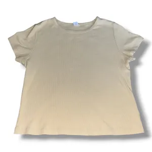 Old Navy Tan Ribbed Short-Sleeve Top (Medium) thumbnail 1