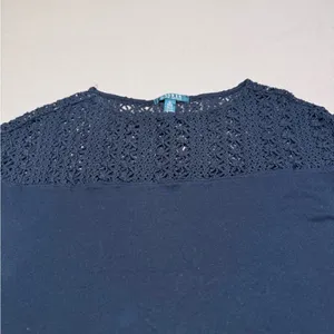Lauren Ralph Lauren Women’s cap-sleeve black knit top thumbnail 2