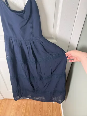Reformation Dina Dress in Navy 6 thumbnail 3