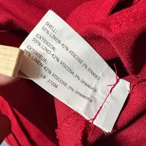 INSIGHT New York Red Linen Blend‎ Button Front Belted Blazer Jacket Size 12 thumbnail 6