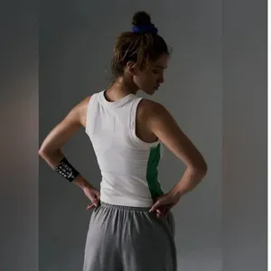 NWOT Free People MOVEMENT Powerwalk Tank Green & White thumbnail 2