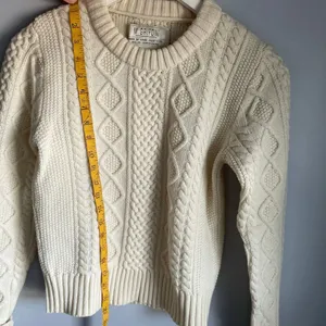 Mauro Grifoni Cream 100% Merino Wool Cableknit Fisherman Heritage Sweater size 6 thumbnail 4