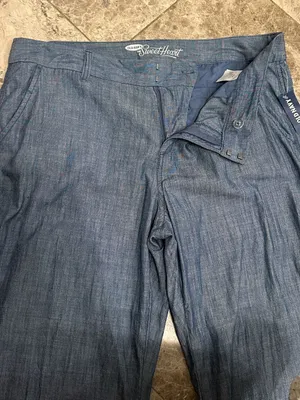 Old Navy Sweetheart Chambray Pant NEW Mid Rise Straight Leg 100% Cotton Size 14 thumbnail 7