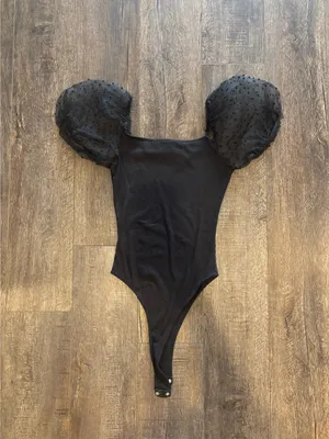 Altar'd State Sheer Puff Sleeve Bodysuit  thumbnail 2