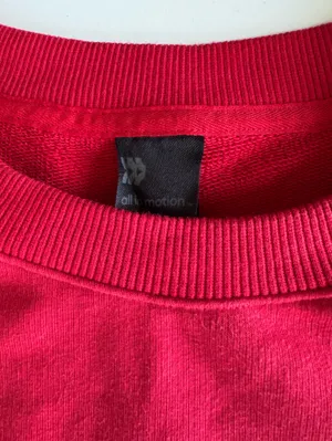 All in Motion Red "Athletic Court Club" Cropped Crewneck Sweatshirt Sz Medium thumbnail 5