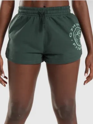 Gymshark Small Legacy Graphic Sweat Shorty Shorts Green Gym Workout thumbnail 4