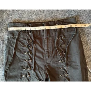 A.L.C. Kingsley Lace-Up Pants Size 6 Black ASO Kim K. Cropped High Rise Grunge‎ thumbnail 7