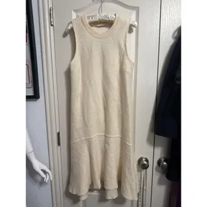 Knitted & Knotted Anthropologie Wool Drop Waist Sweater Dress Flounce Minimalist thumbnail 2