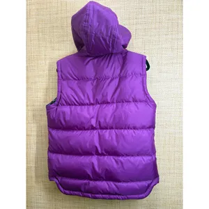 Brooks Brothers Purple Hooded Down Puffer Vest Plaid Lined Women Size 12 thumbnail 6