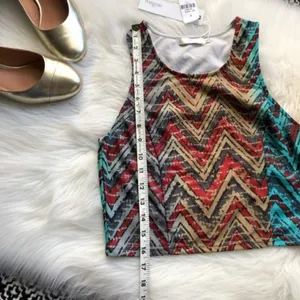 Lovers + Friends Aztec Crop Top NWT Rust Aqua thumbnail 5