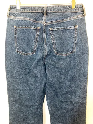 Old Navy Dark Blue Straight Extra High-Rise Studded Jeans thumbnail 7