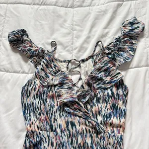 Olivaceous Mini Dress Womens Size Medium‎ Ruffle Bohemian Milkmaid Coquette thumbnail 2