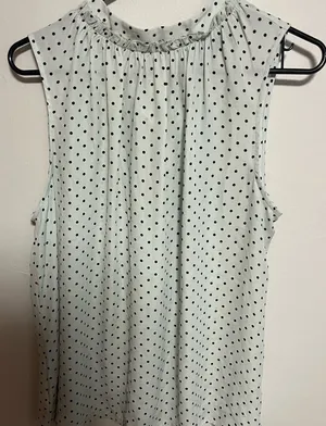 Ann Taylor Sleeveless Polka Dot Blouse - Black and White thumbnail 1