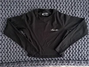 Alphalete Black Crewneck Tee with Script Logo thumbnail 1