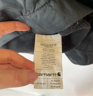 Carhartt Fleece Lined Hooded Full Zip Nylon Coat Black Size XL thumbnail 9