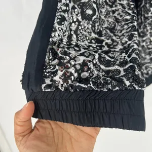 Avenue Sheer Bomber Jacket Womens 26/28 (3X) Black White Leopard Print Full Zip thumbnail 7