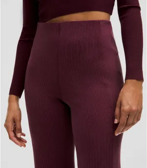 Lululemon Ribbed Softstreme Flared Pants in Garnet Red thumbnail 5