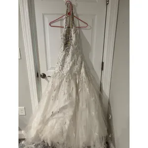 Precious Divas White Silver Sequin Crystal‎ Halter Mermaid Pageant Prom Dress 6 thumbnail 2