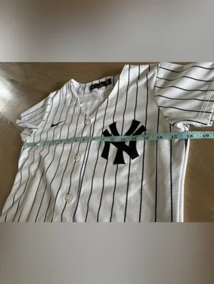 Nike MLB New York Yankees Juan Soto women’s jersey white blue pinstripe small thumbnail 8