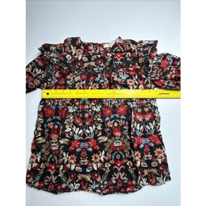 Ann Taylor Loft XXSP Top Floral‎ Print Stretch Long Sleeves Blouse Soft Crew thumbnail 4